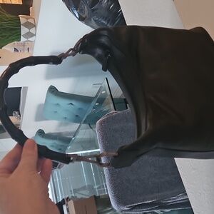 Gucci Vintage Bag Bamboo handle Black